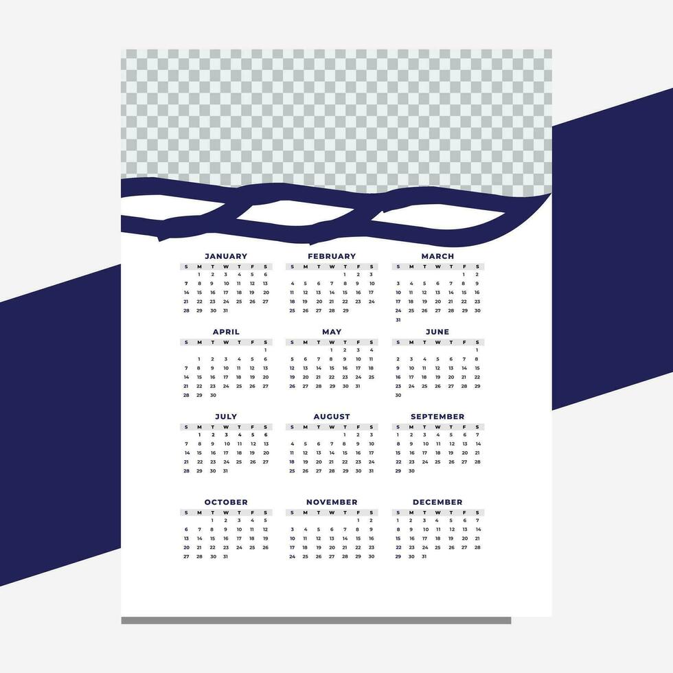 vector moderno estilo nuevo año 2024 calendario modelo