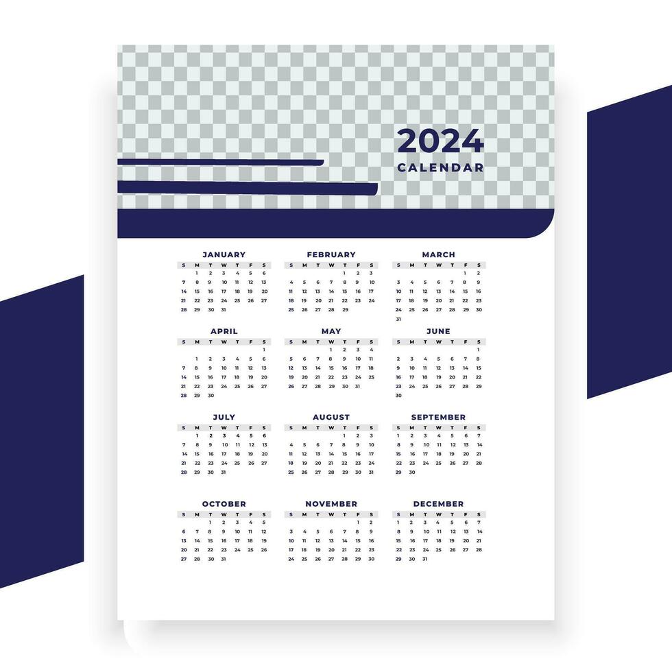 vector moderno estilo nuevo año 2024 calendario modelo