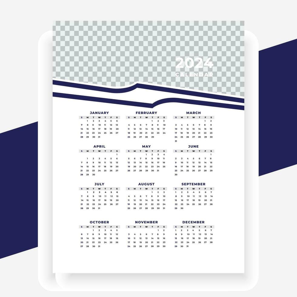 vector moderno estilo nuevo año 2024 calendario modelo