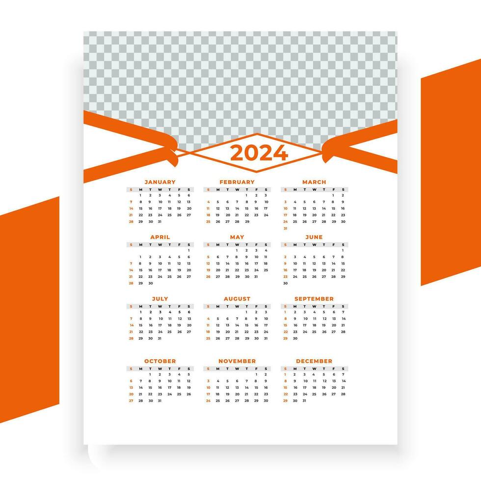 vector moderno estilo nuevo año 2024 calendario modelo