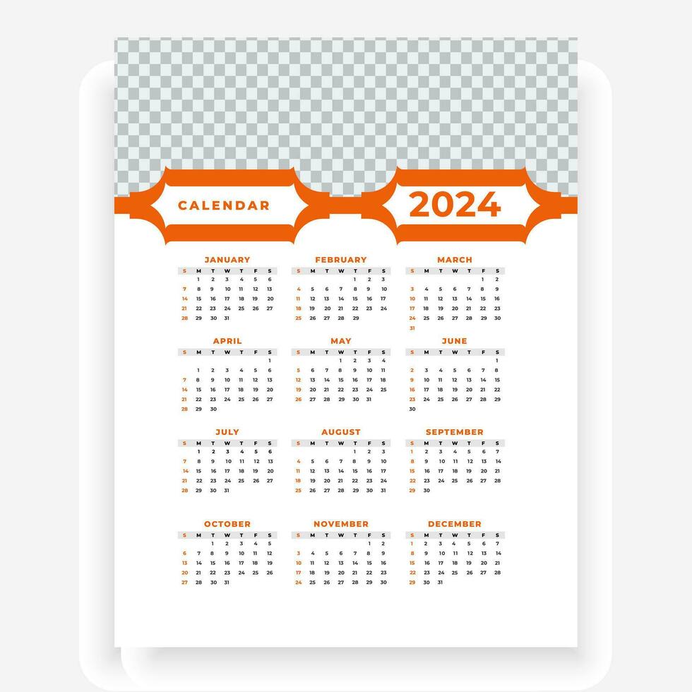 vector moderno estilo nuevo año 2024 calendario modelo