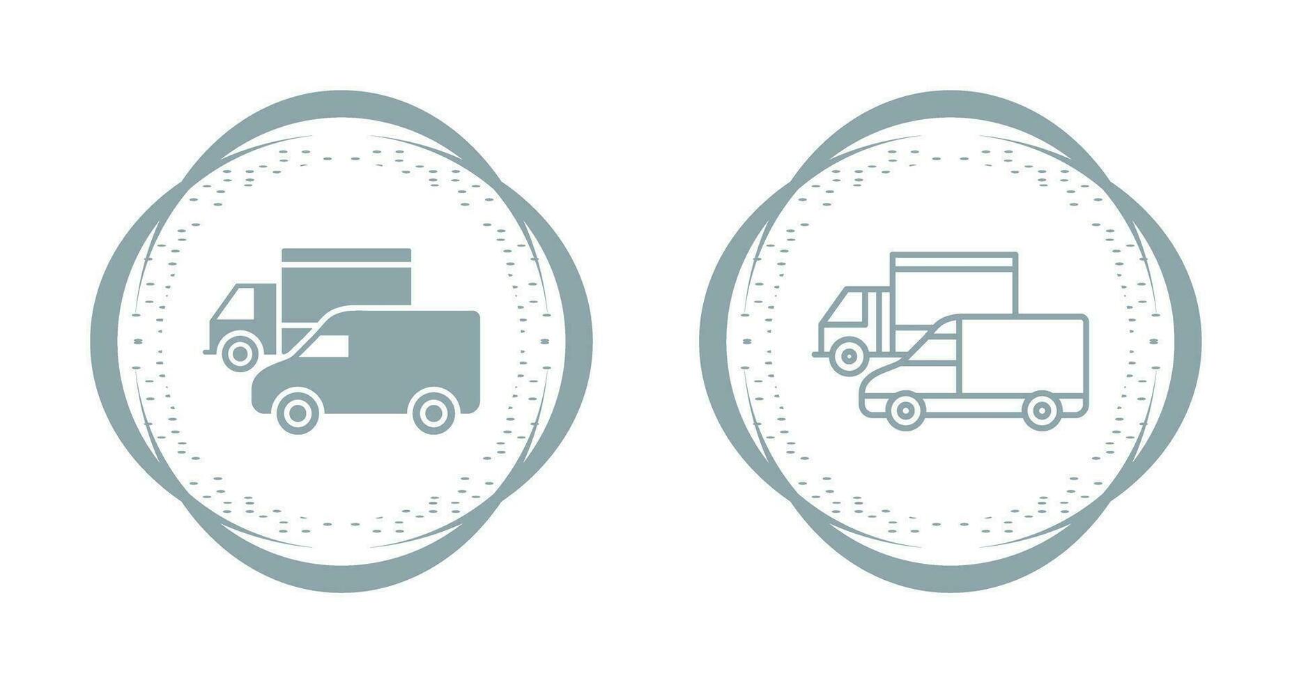 Parked Trucks Vector Icon