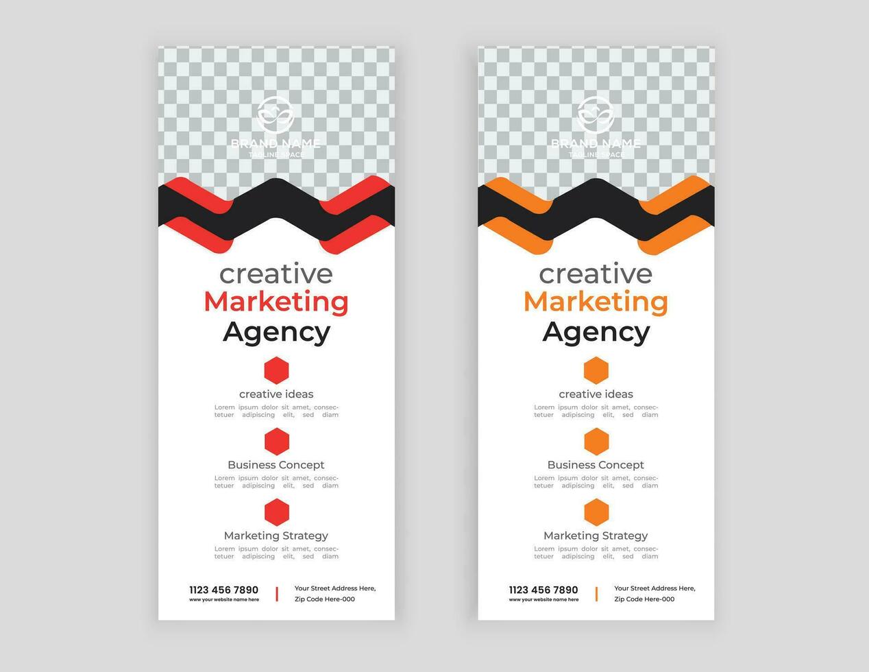 modern business rack card or dl flyer design template vector
