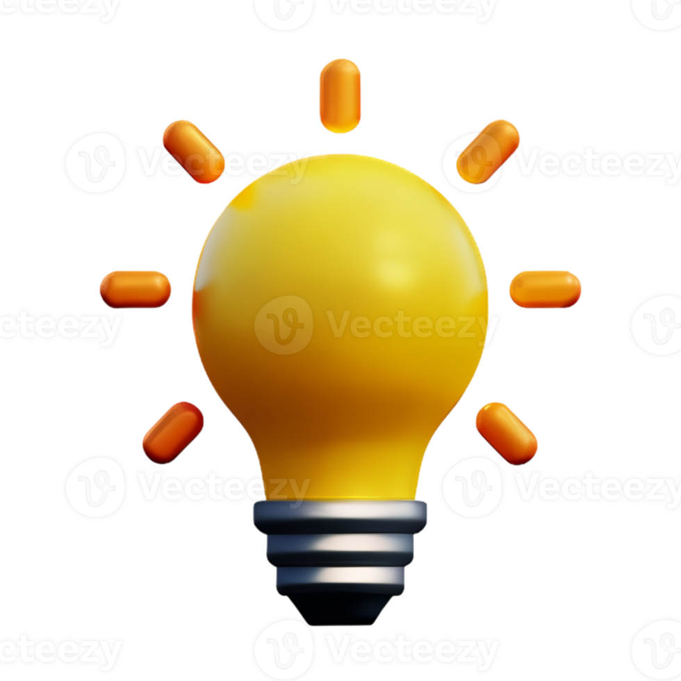 LightBulb Idea Lamp AI Generative png