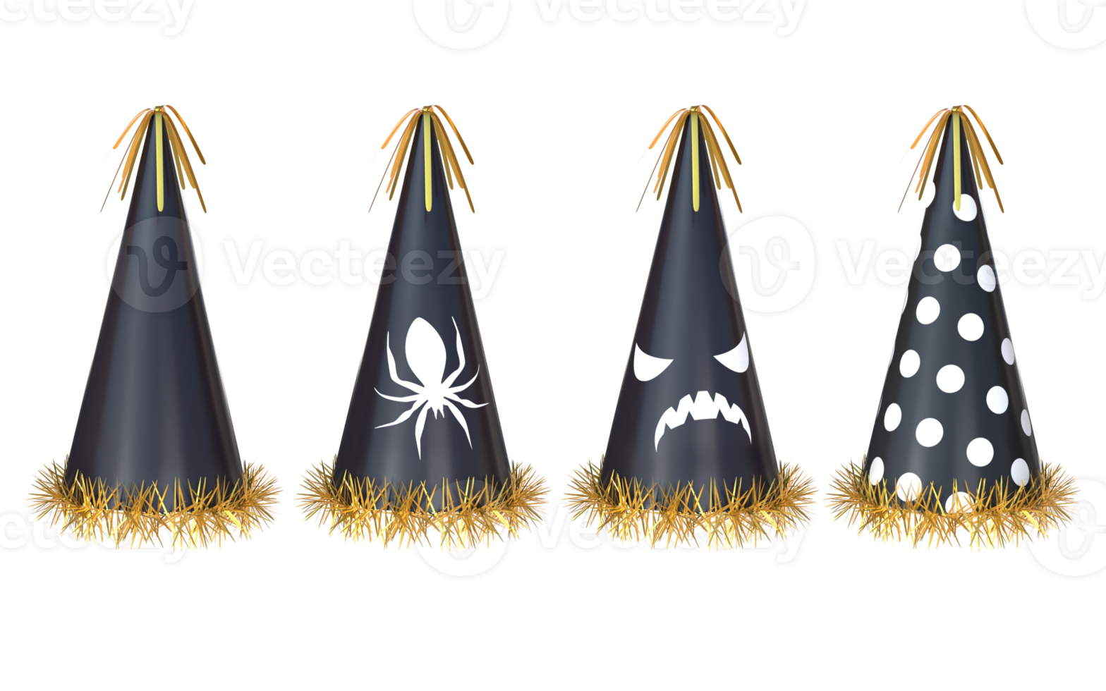 3D Rendering Halloween Party Hats png