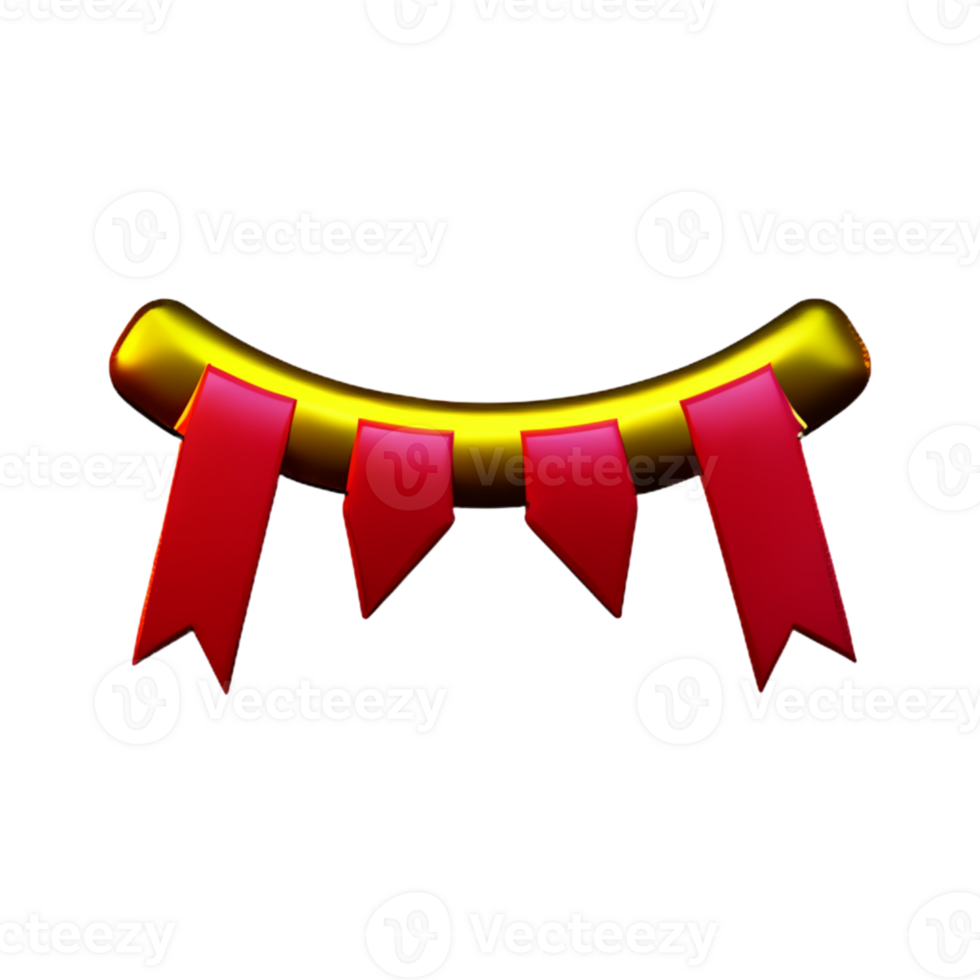 Party Banner Gold  AI Generative png