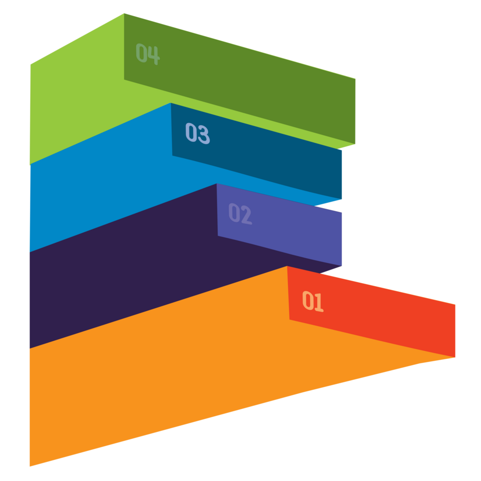 infographics business. 4 steps multi coloured to success. png