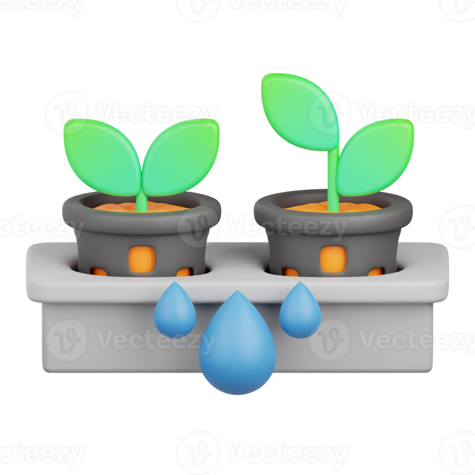 3d rendering hydroponic isolated useful for agriculture, technology, smart farm and innovation design png