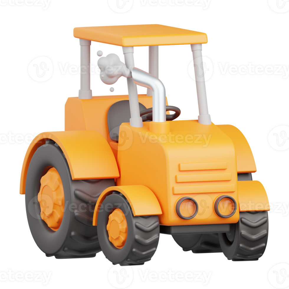 3d rendering tractor isolated useful for agriculture, technology, smart farm and innovation design element png