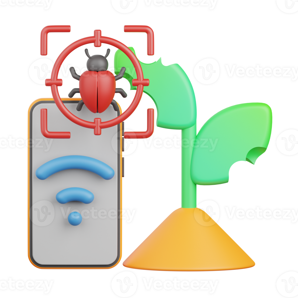 3d Rendern Pflanze Insekt isoliert nützlich zum Landwirtschaft, Technologie, Clever Bauernhof und Innovation Design Element png