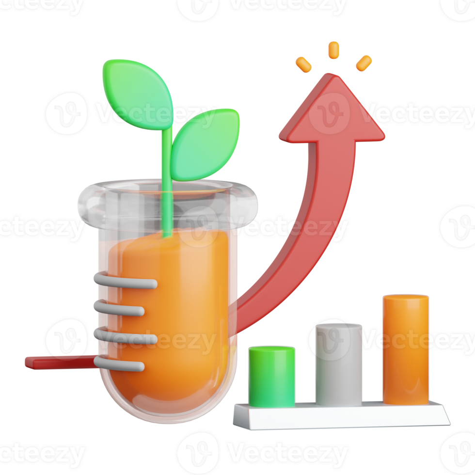 3d rendering plant testing isolated useful for agriculture, technology, smart farm and innovation design element png