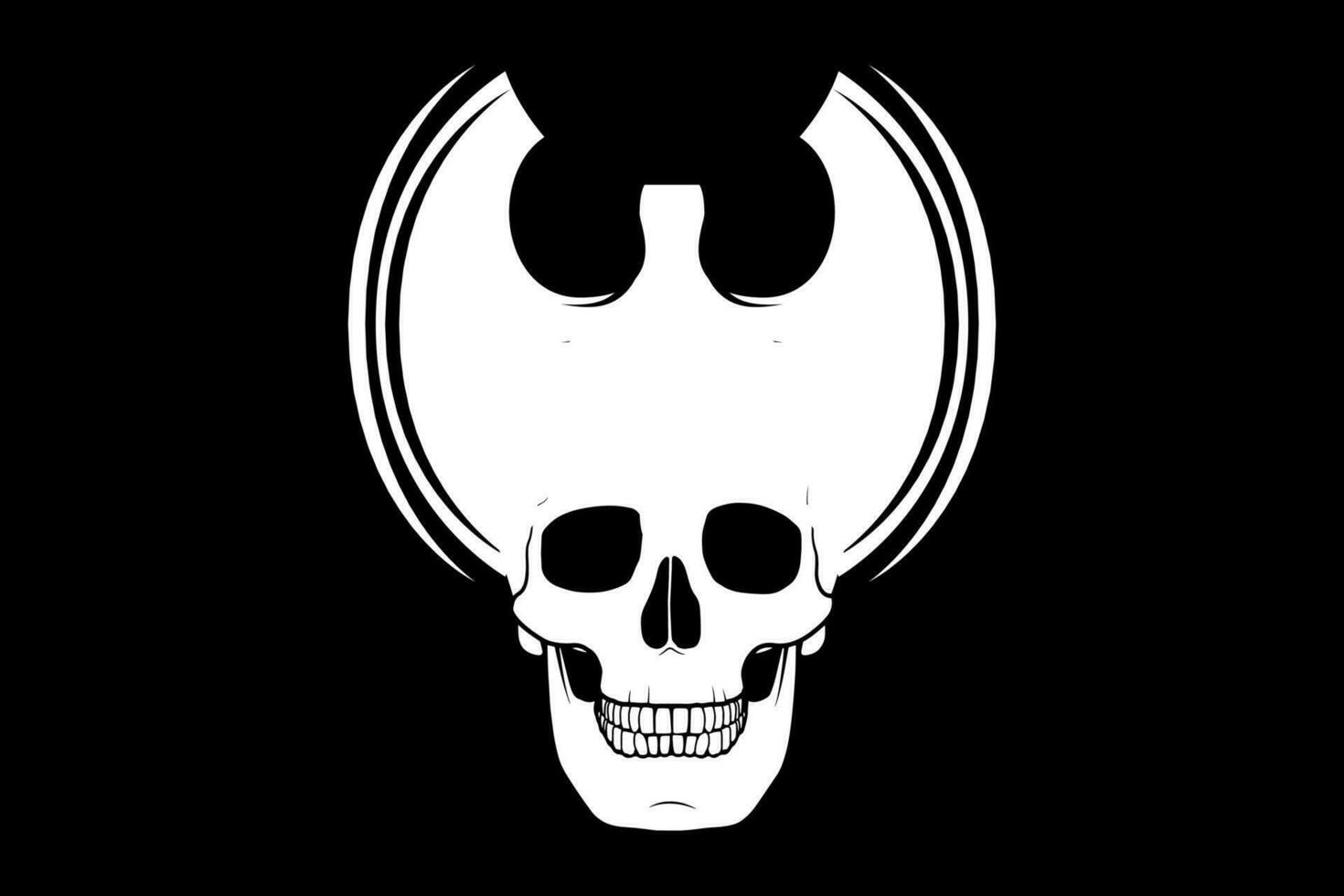 Skull head monster graphic vector design