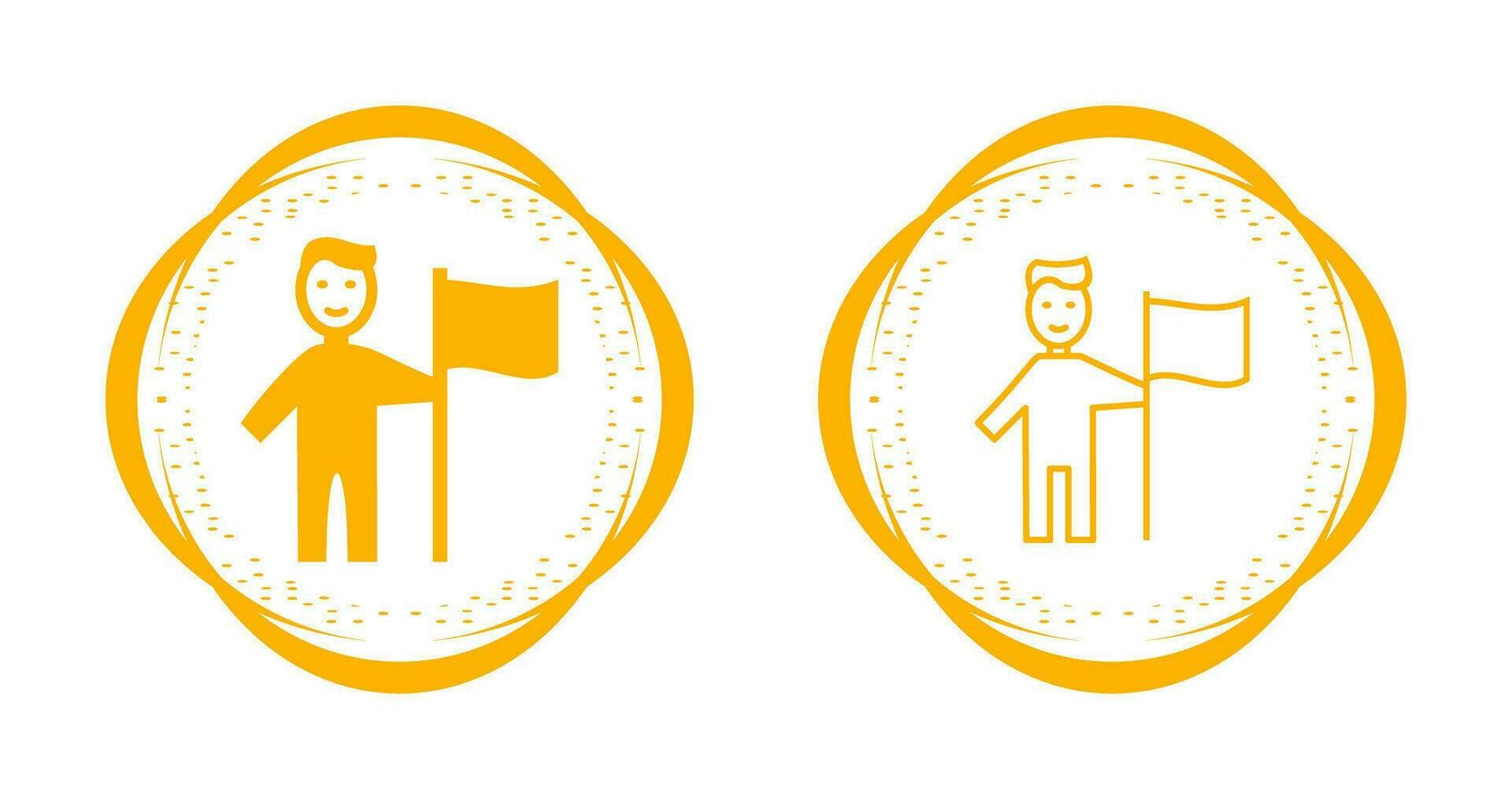 Man setting Flag Vector Icon