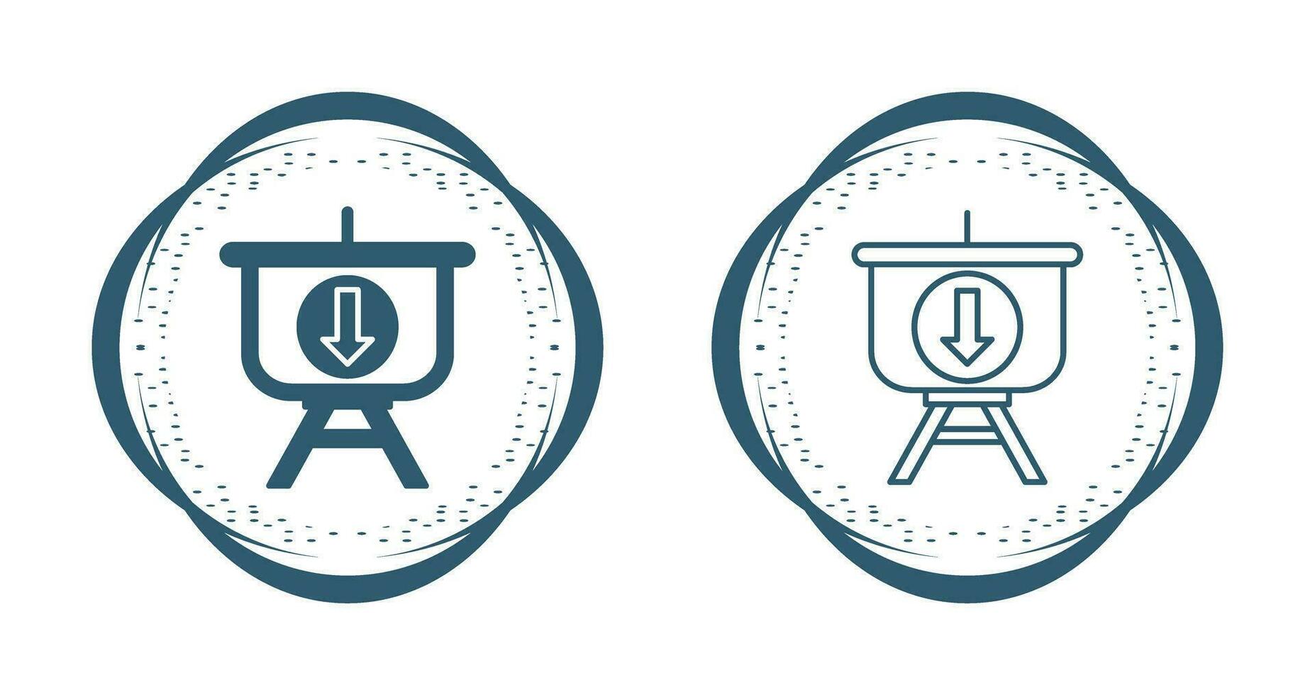 Downloading Presentation Vector Icon
