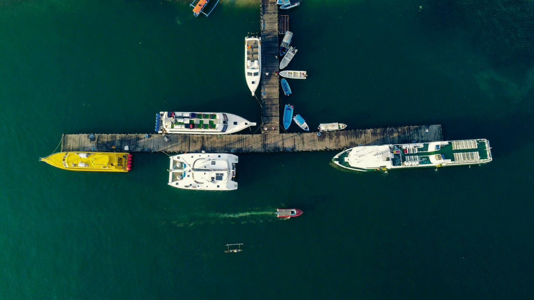 Harbor Top View With Boats photo