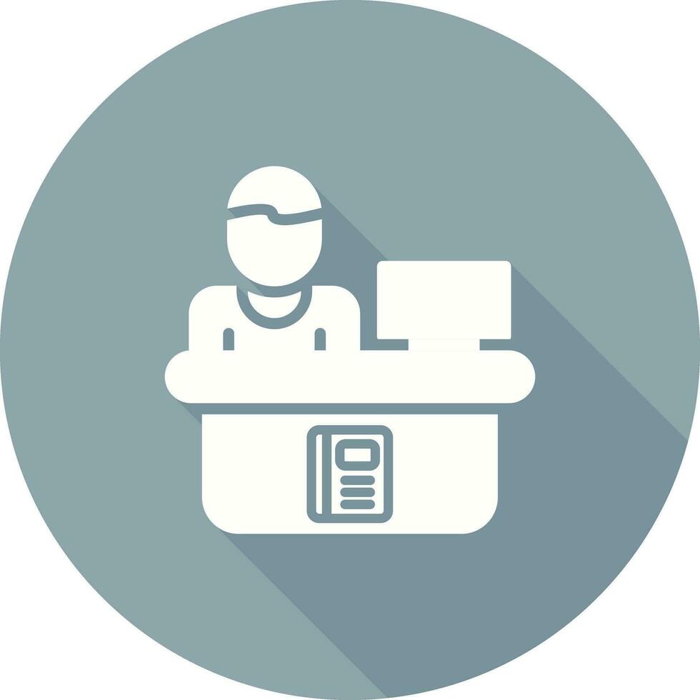 Library Reference Desk Vector Icon