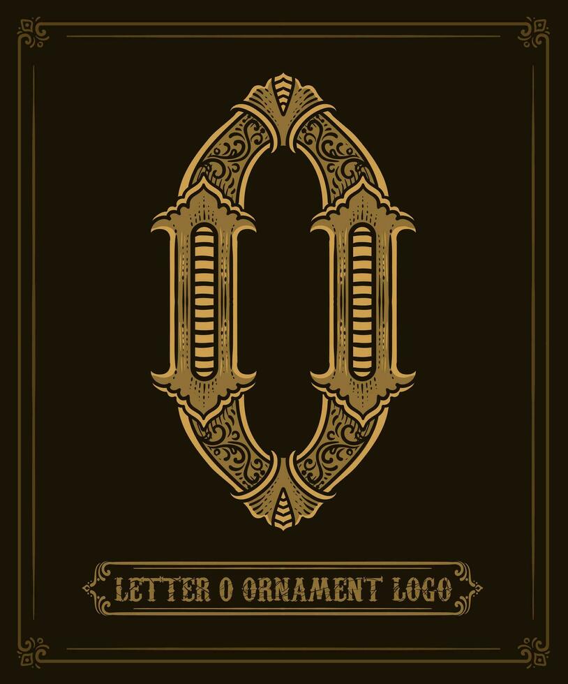 Vintage ornament logo number 0 - Vector Logo