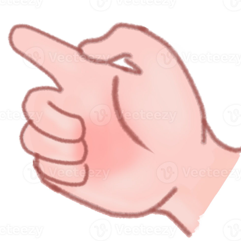 Kawaii chibi cartoon making signs, pointing fingers png