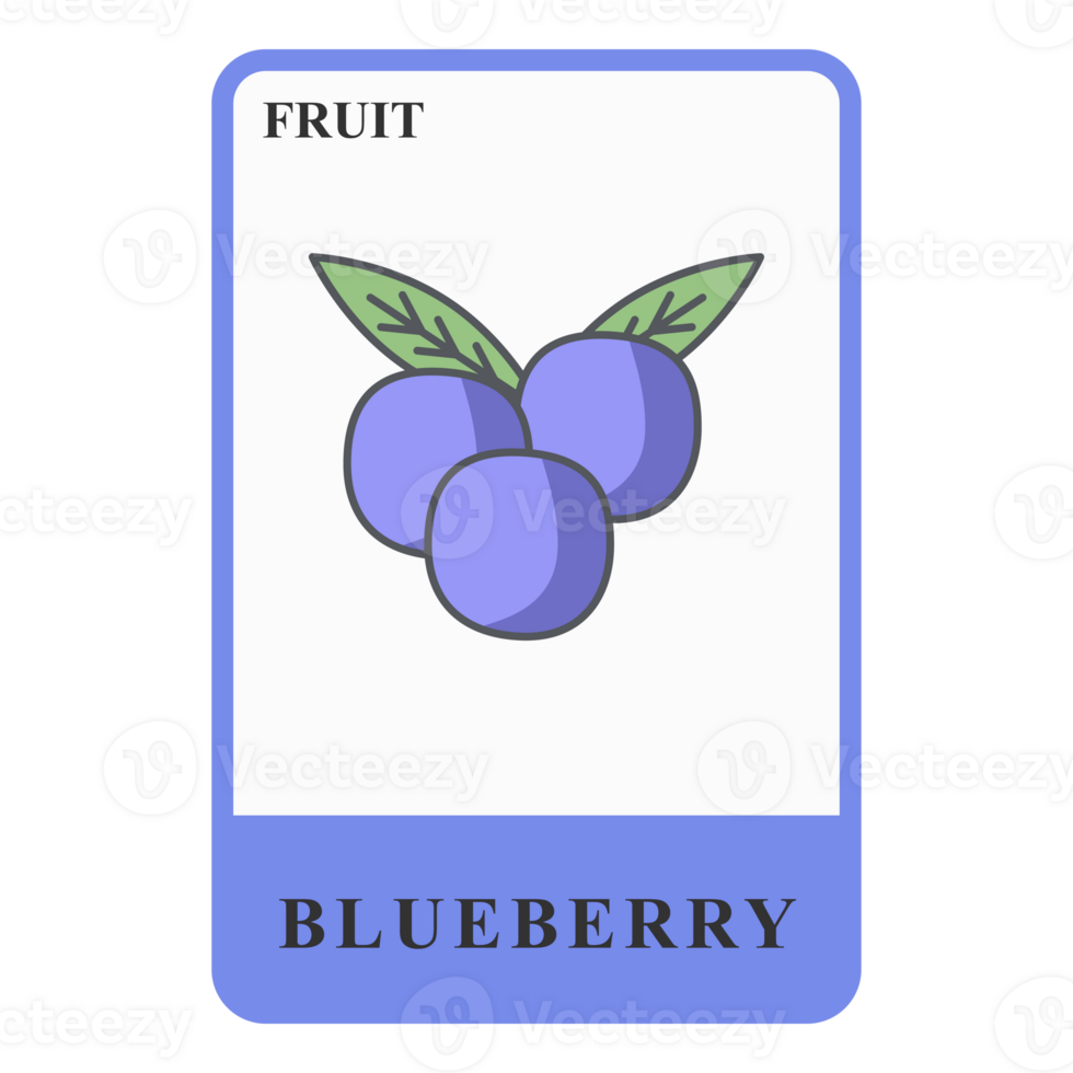 Blueberries Customizable Playing Name Card Healthy Fruit Ingredients png