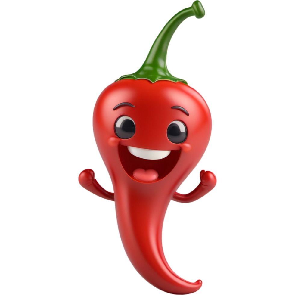 red chili with smile face. AI Generative png