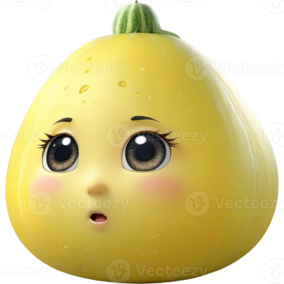 Yellow melon with calm face. AI Generative png