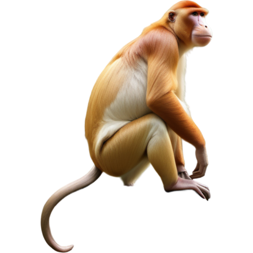 Proboscis Monkey Swamp Swinger Borneo. AI Generative png