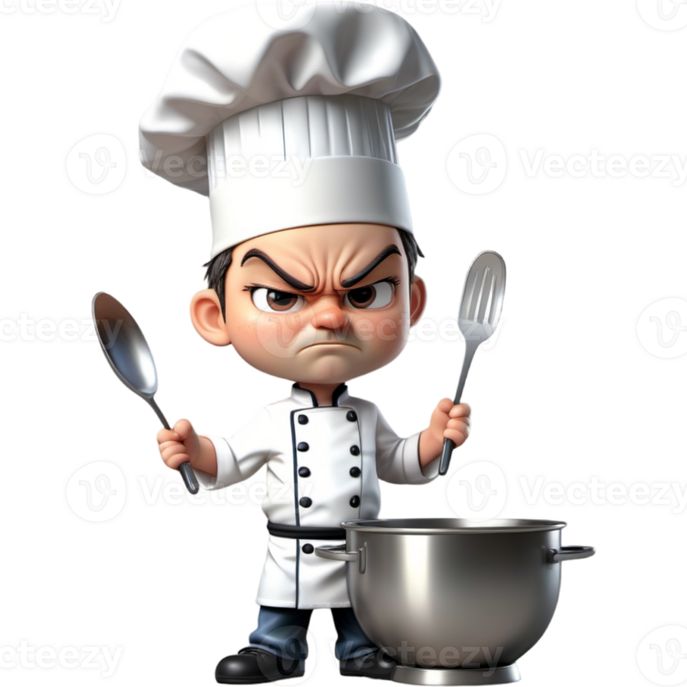 chef est en portant une mélange bol avec en colère expression. ai génératif png