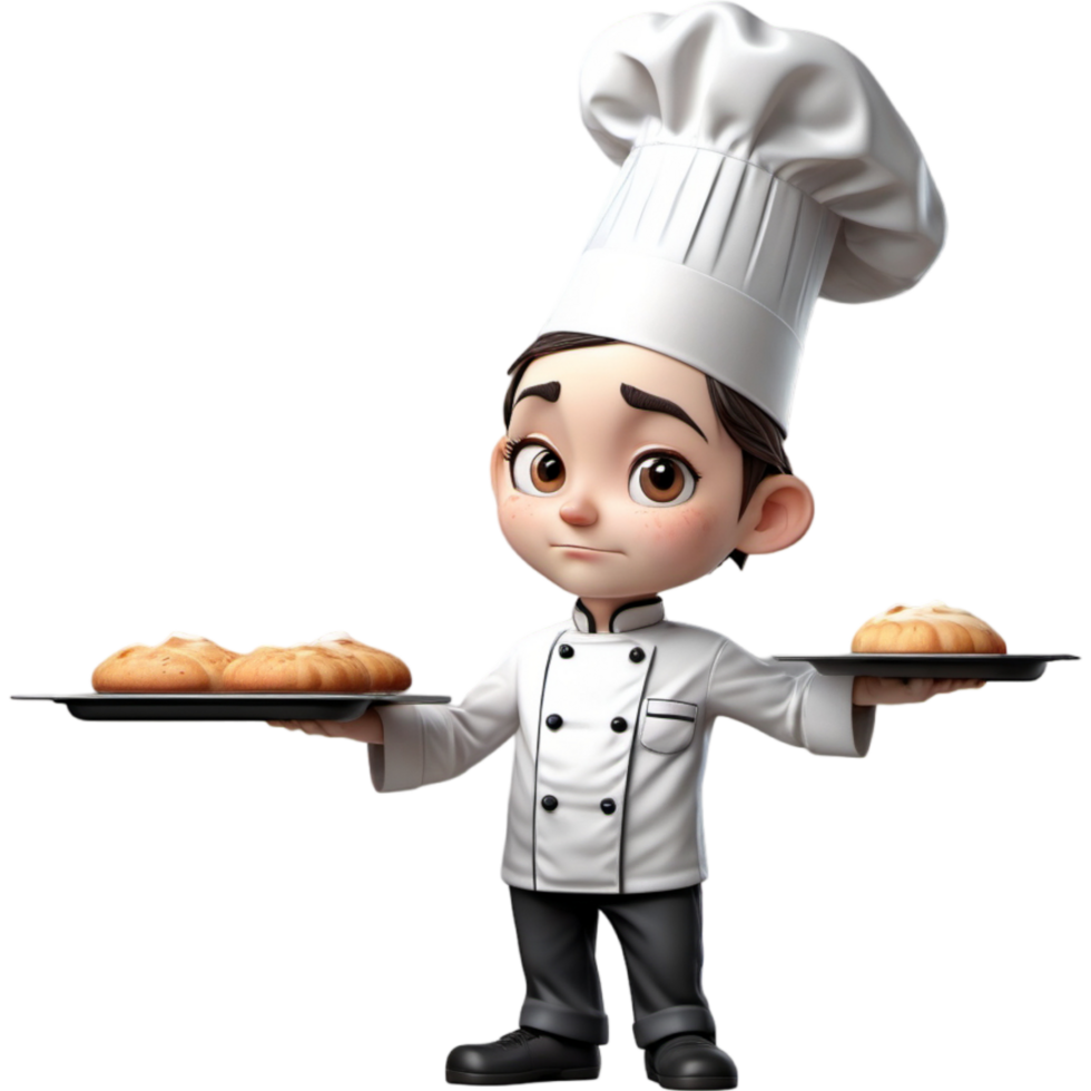 Chef is holding a baking sheet with Disgusted expression. AI Generative png