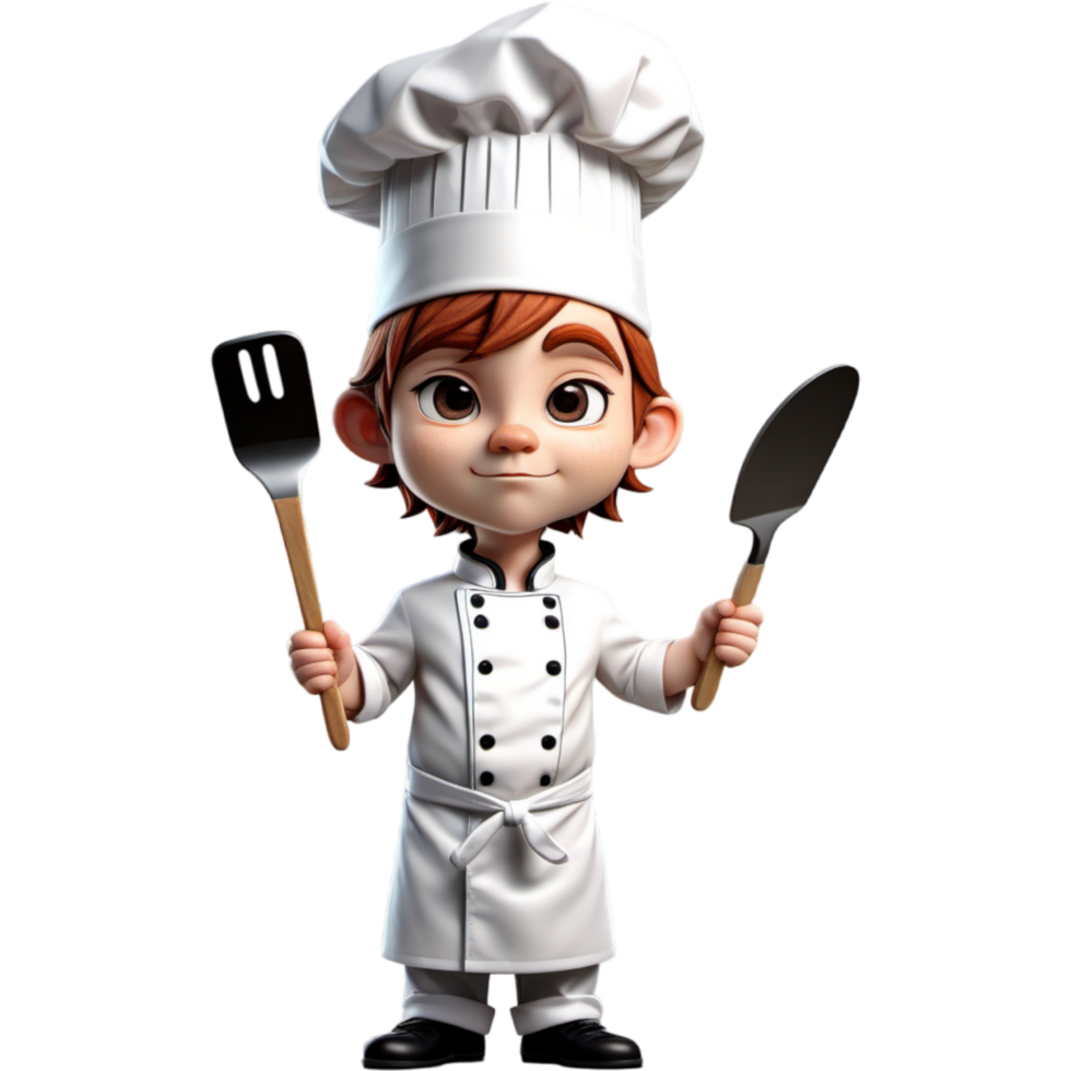 Chef holding spatula with calm expression. AI Generative png