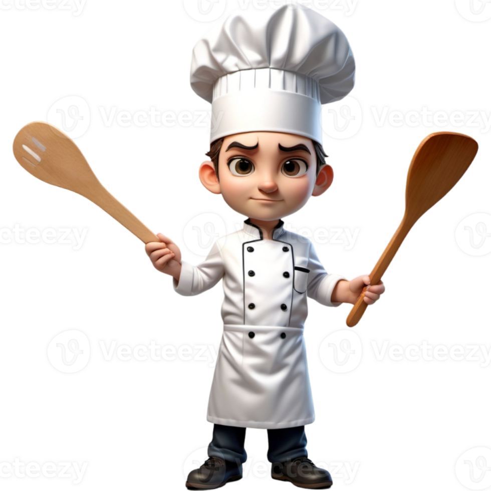 Chef holding spatula with calm expression. AI Generative png