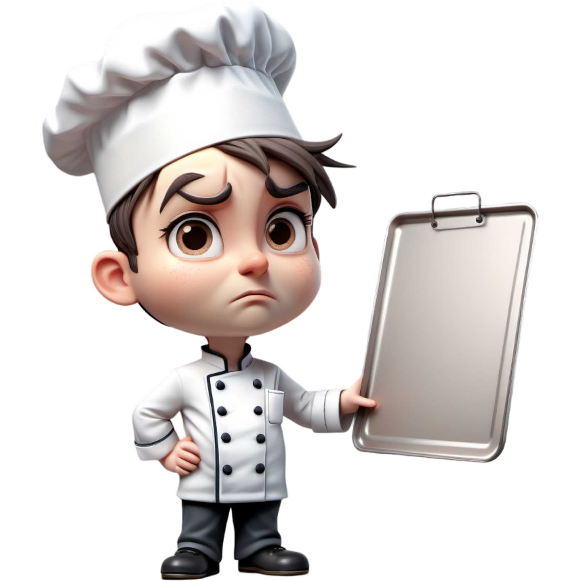 Chef Is Holding A Baking Sheet With Disgusted Expression AI Generative chef-is-holding-a-baking-sheet-with-disgusted-expression-ai-generative