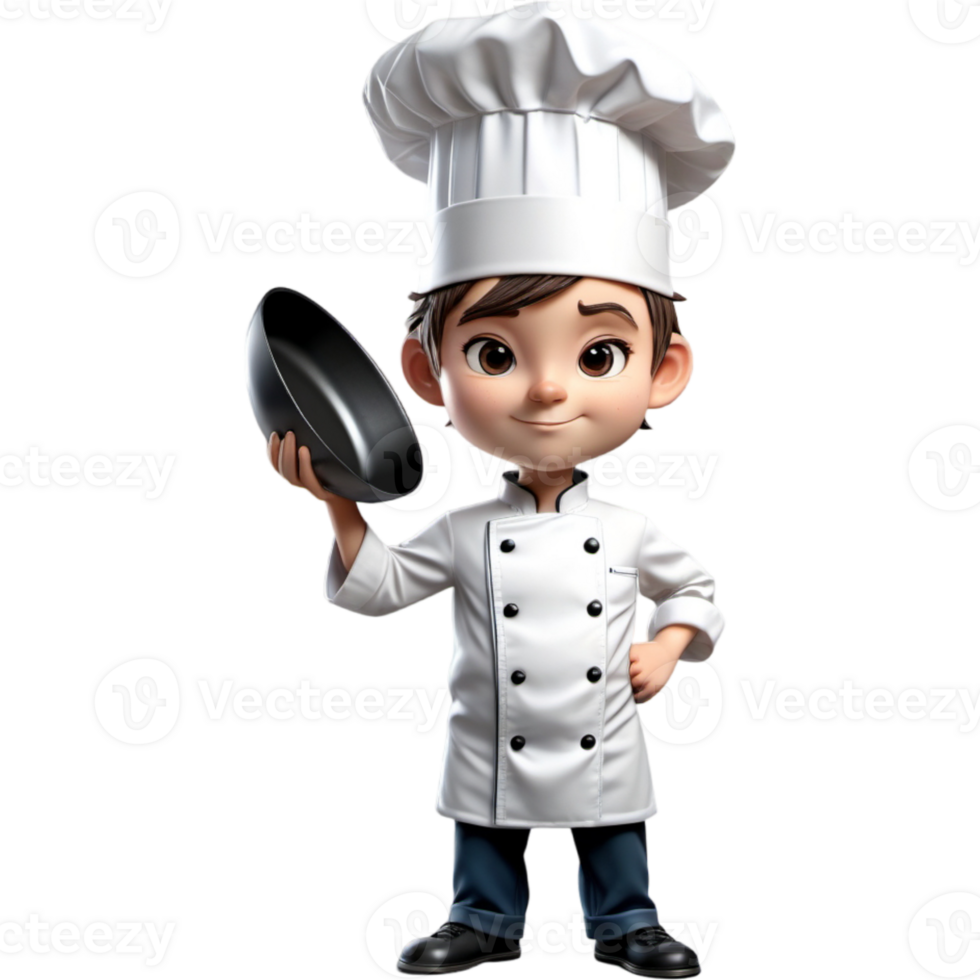 chef is Holding een koekepan met angstig uitdrukking. ai generatief png