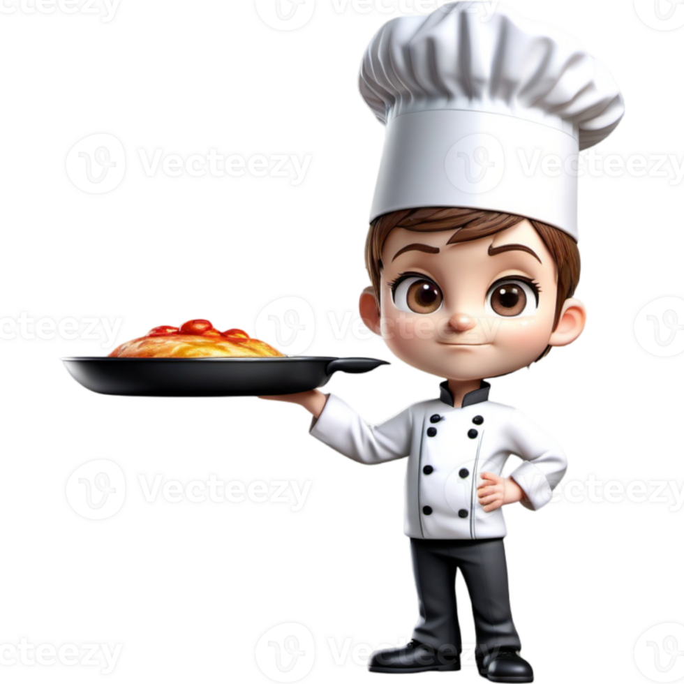 Chef is holding a skillet with anxious expression. AI Generative png