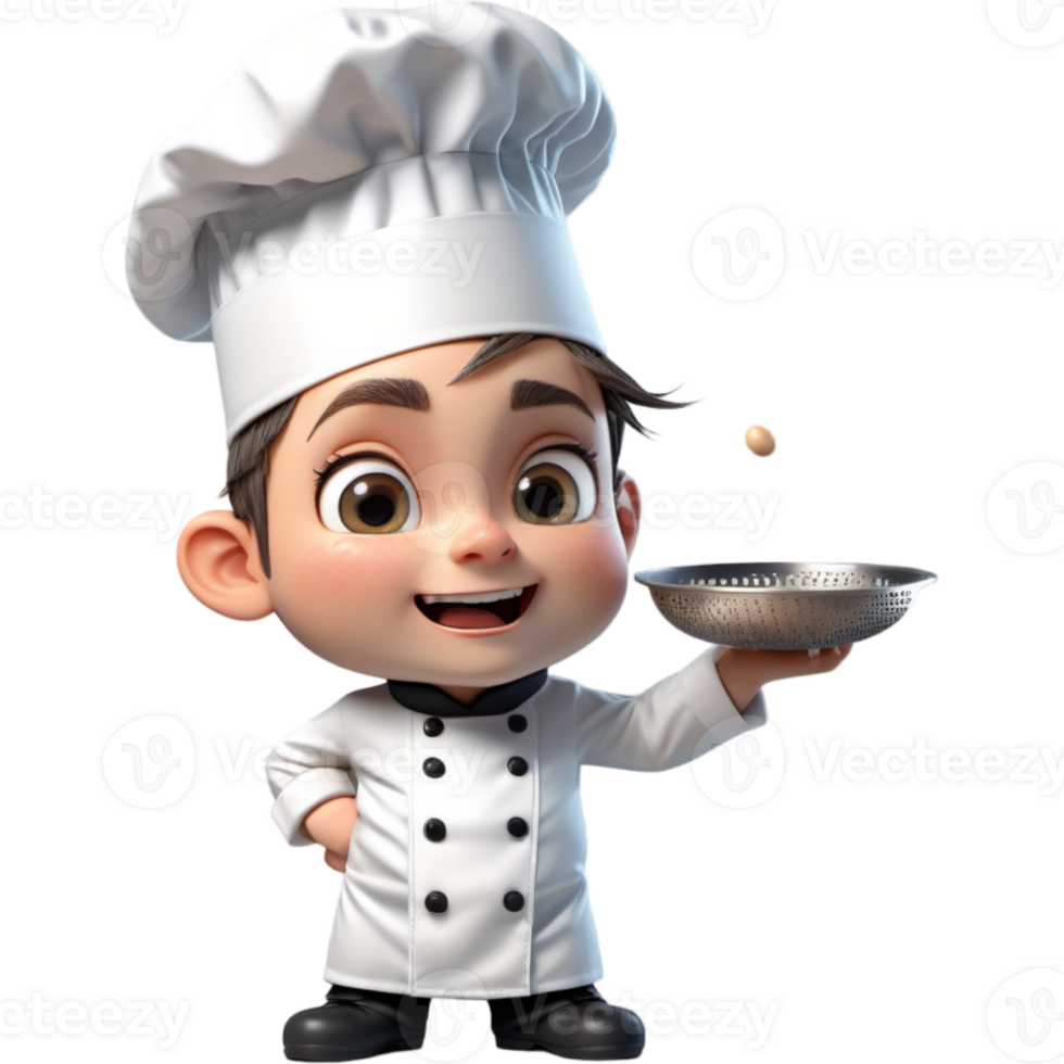 Chef is holding a sieve with Scared expression. AI Generative png