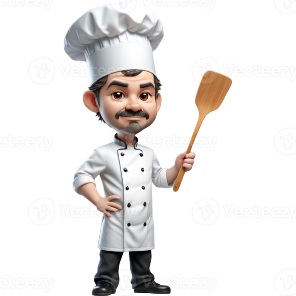 cocinero participación espátula con calma expresión. ai generativo png