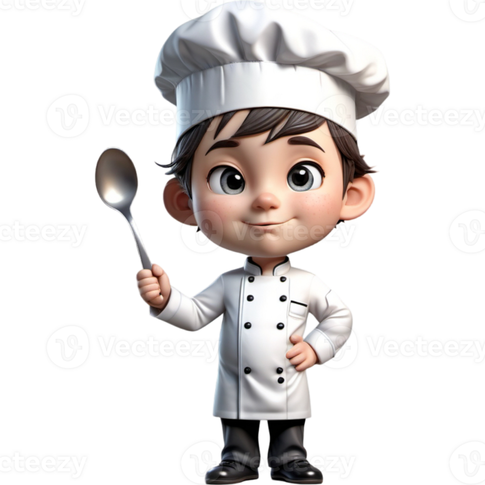 cocinero es participación un cuchara con desconcertado expresión. ai generativo png