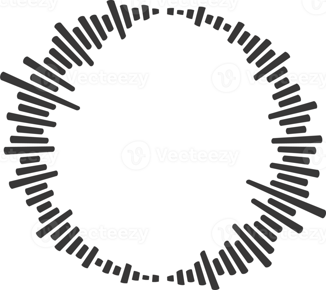 Circle sound wave. Audio music equalizer. Round circular icon. Spectrum radial pattern and frequency frame png