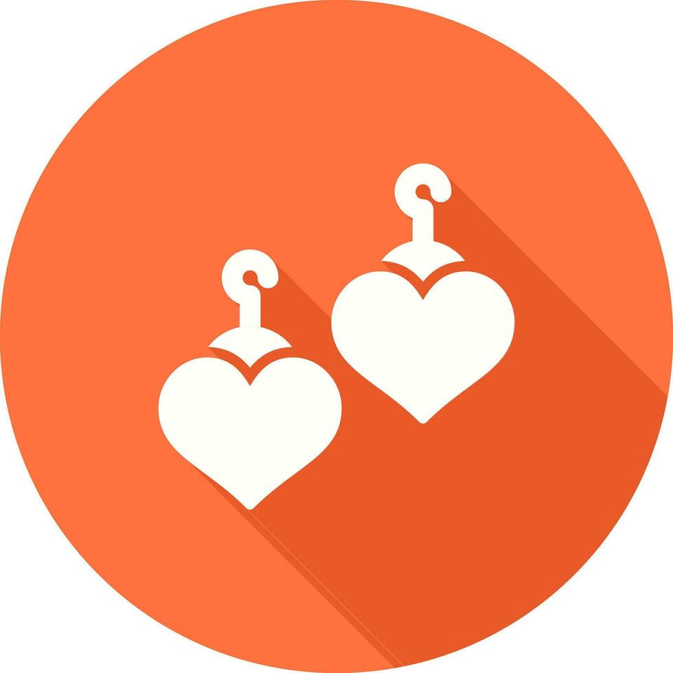 Heart Shaped Earrings Vector Icon