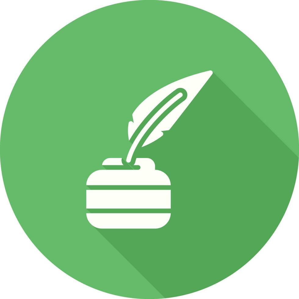Quill pen with inkwell Vector Icon