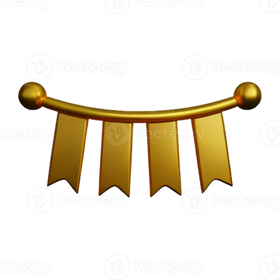 Party Banner Gold  AI Generative png