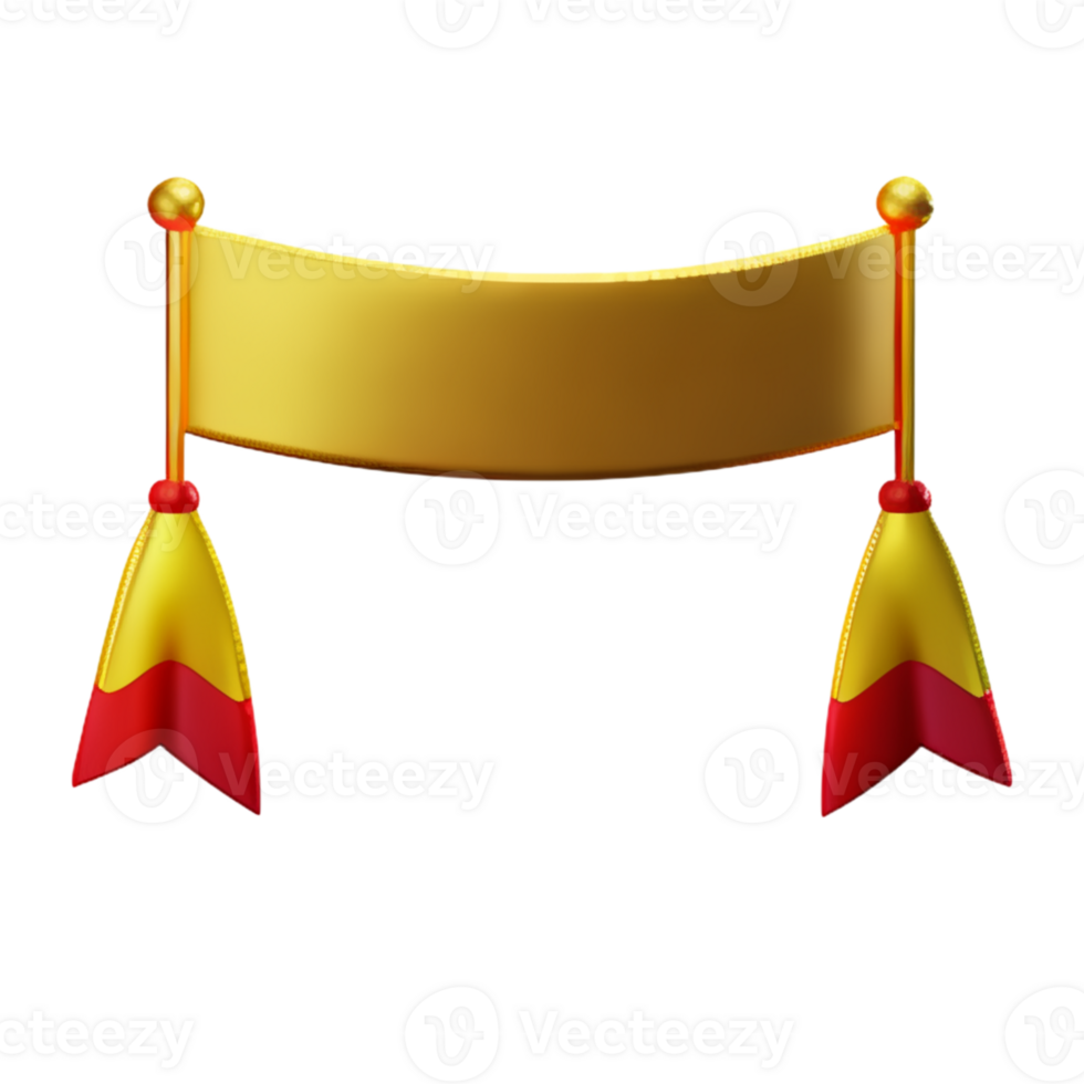 Party Banner Gold  AI Generative png