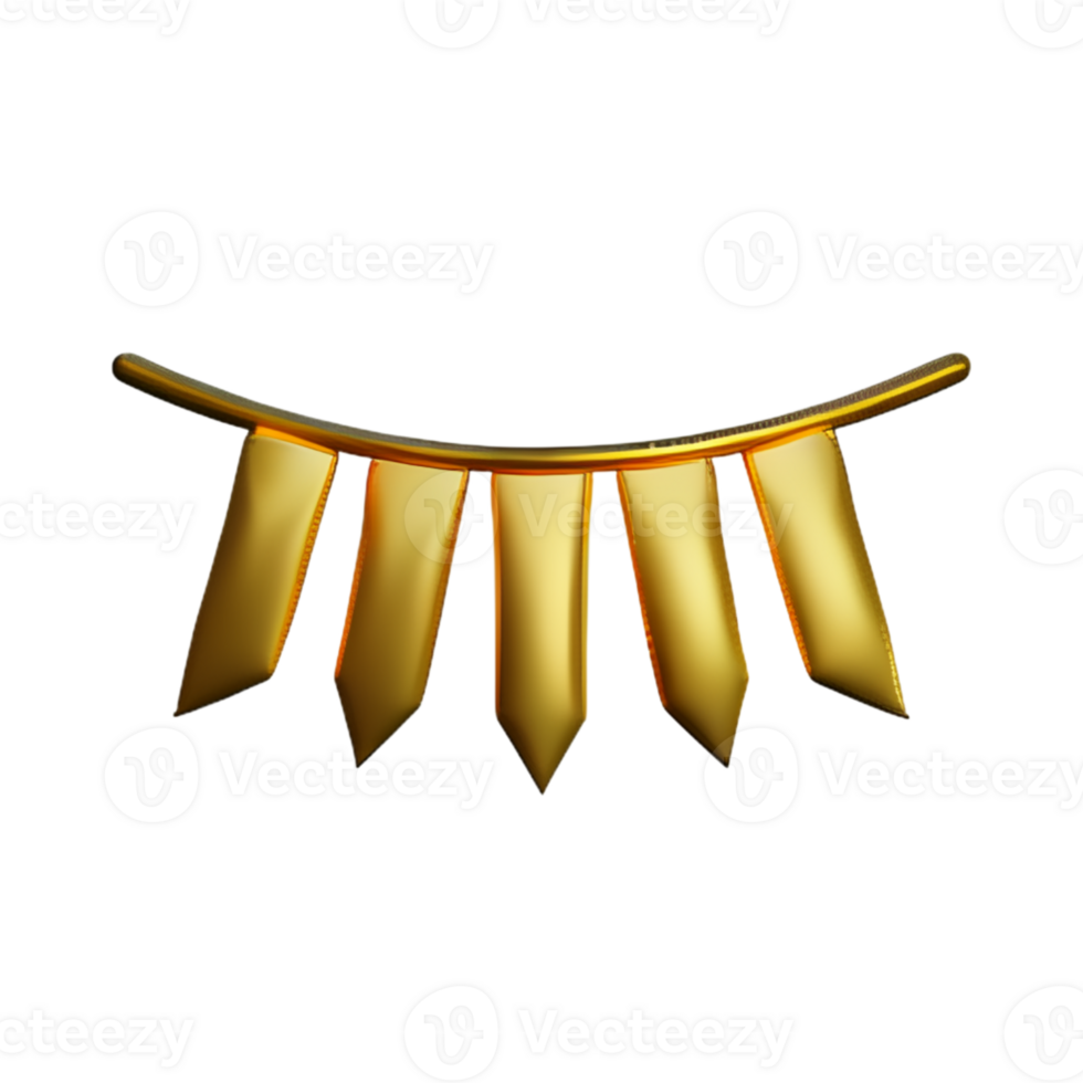 Party Banner Gold  AI Generative png