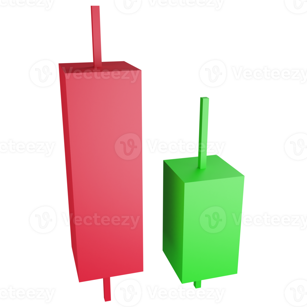 Piercing pattern candlestick clipart flat design icon isolated on transparent background, 3D render investment and trading concept png