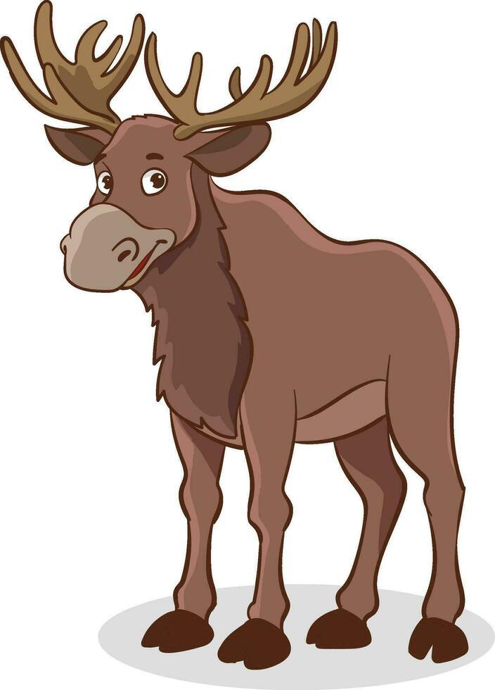 Illustration of a Moose with Antlers on Isolated White Background vector