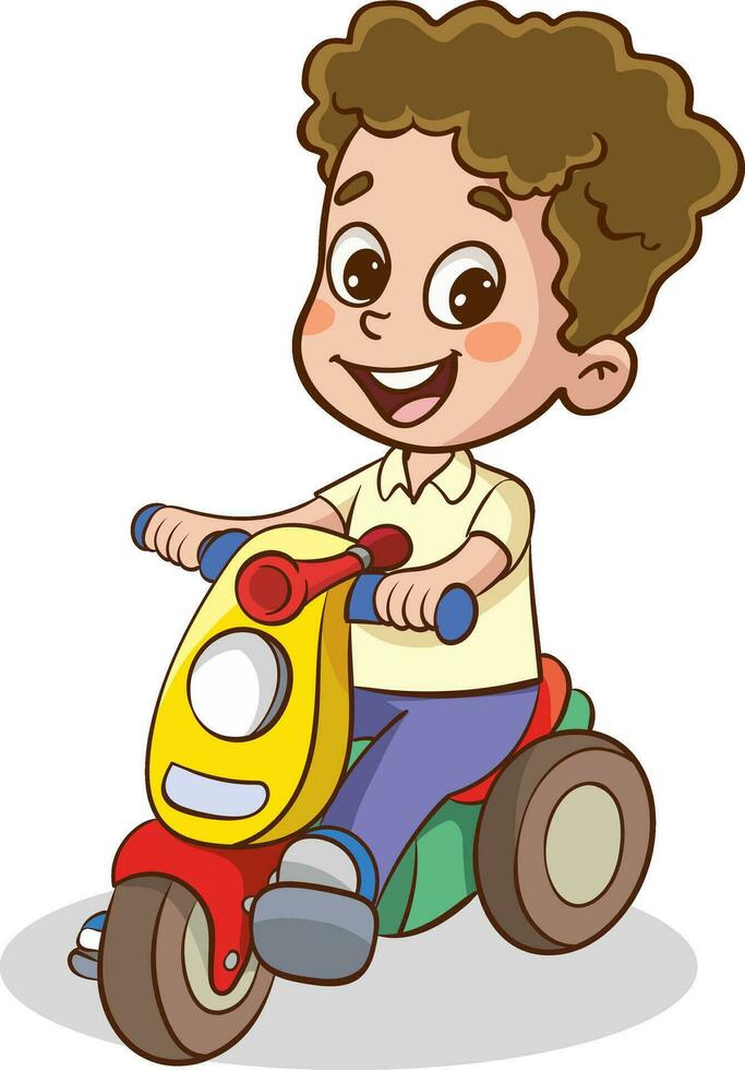 vector ilustración de niño ciclismo