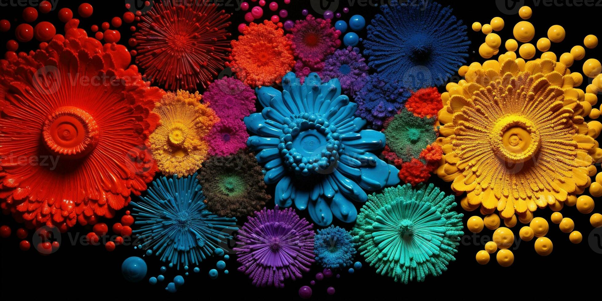 Generative AI, Macro close-up colorful paint background, rainbow colors photo