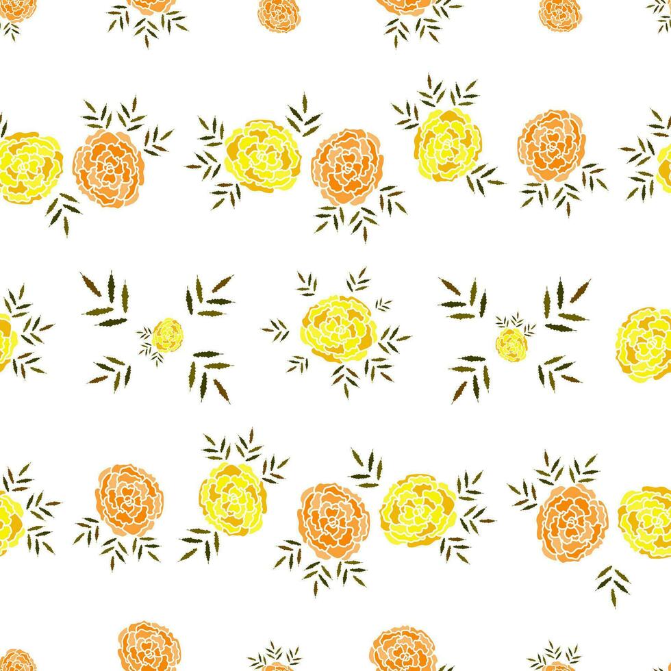 Marigold Flower Pattern-07 vector