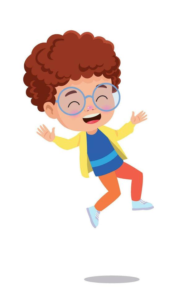 illustration of cute little kids jumping vector