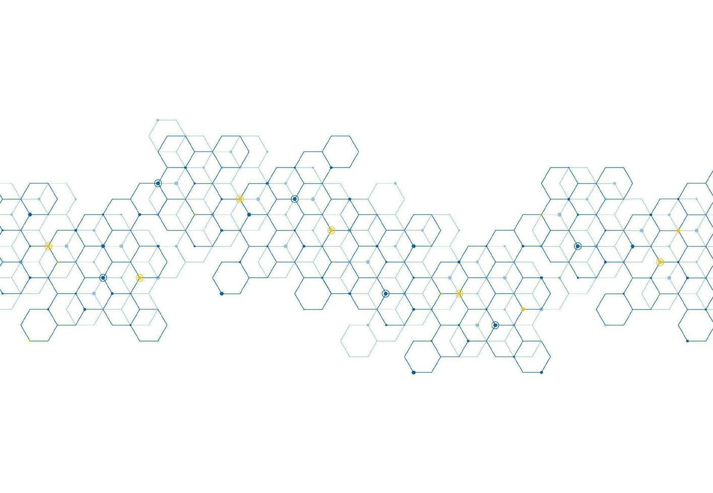 Abstract hexagonal molecular structures in technology background and science style. Medical design. Vector illustration