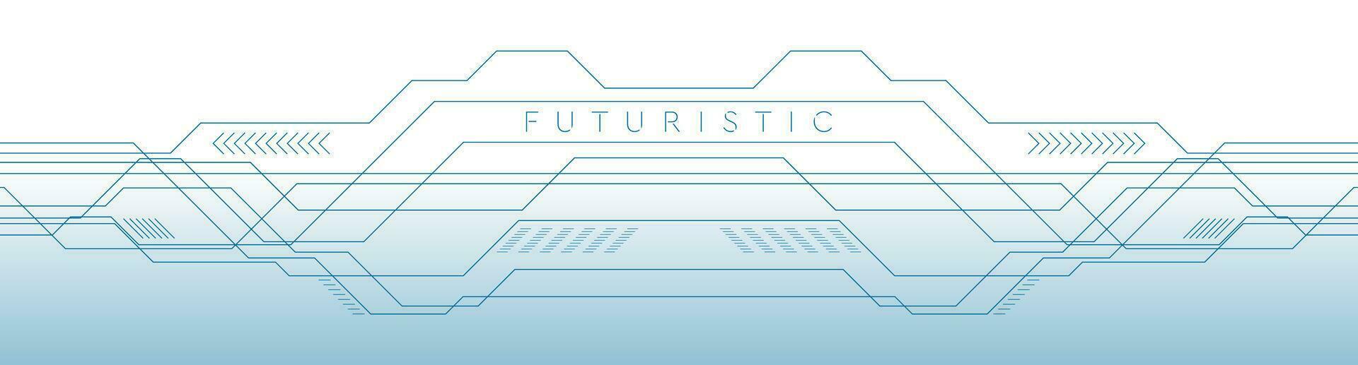 Tech blue white futuristic circuit board abstract banner vector